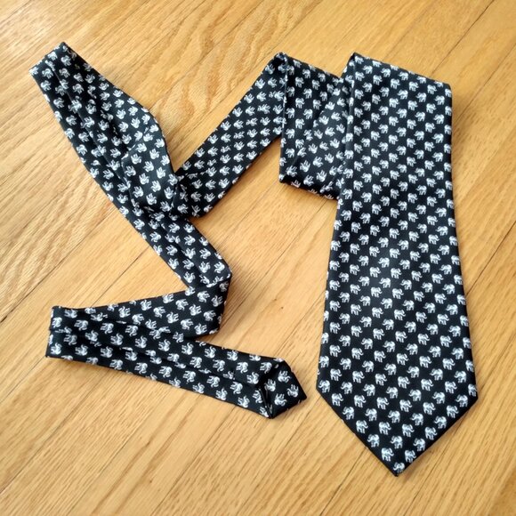 Vintage Silk Elephant Tie Handmade by Kai Long - Picture 5 of 9